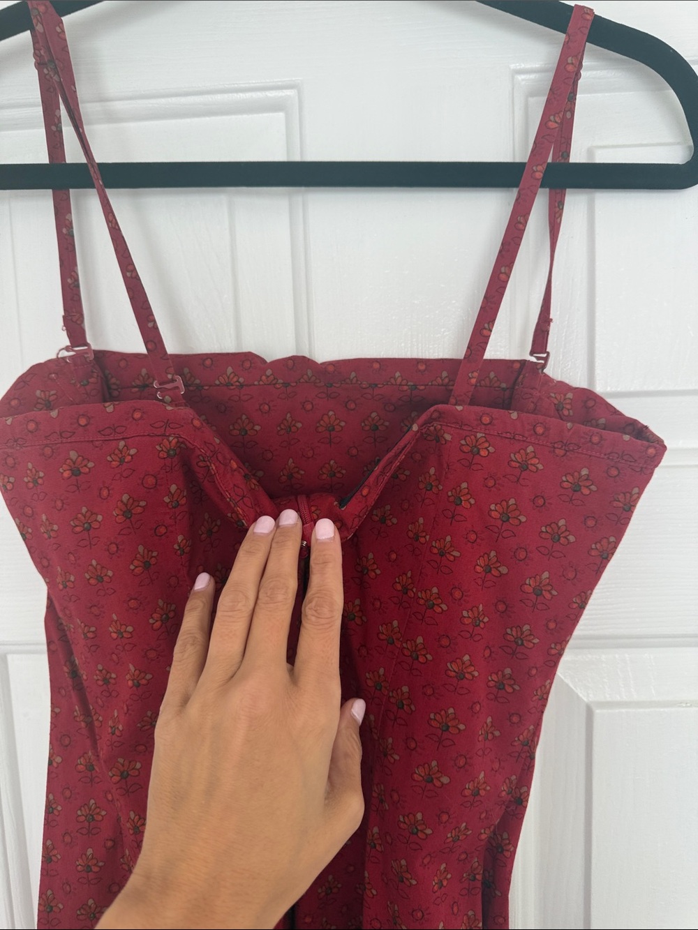Vintage Ralph Lauren Red Spaghetti-Strap Midi Dress with removable straps - Picture 7 of 10